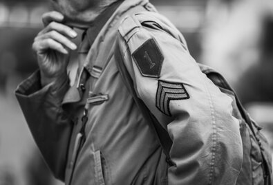 Schwarz/ weiss Foto US Soldat